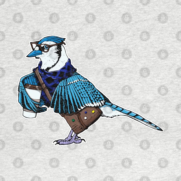 Hipster Blue Jay by deancoledesign